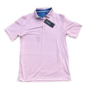 Walter Hagen Small sweet pink woven divot golf performance polo Shirt birdie